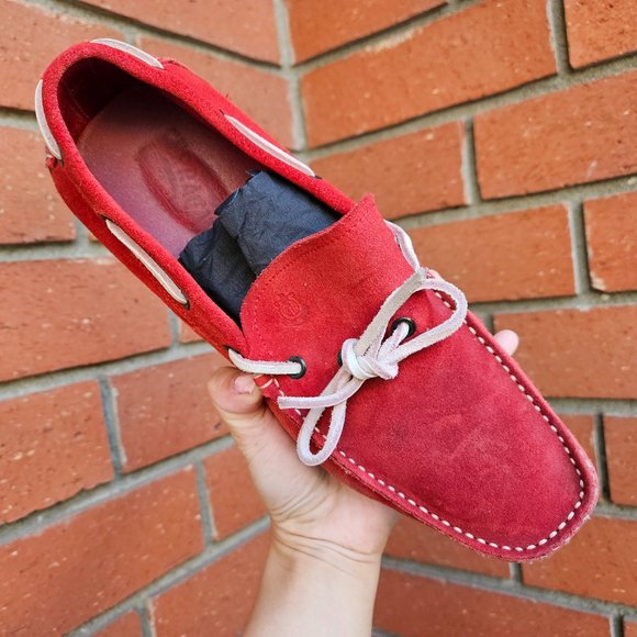 Salvatore Ferragamo Men's Loafers Suede  Manila Bow Red - Picture 2 of 10